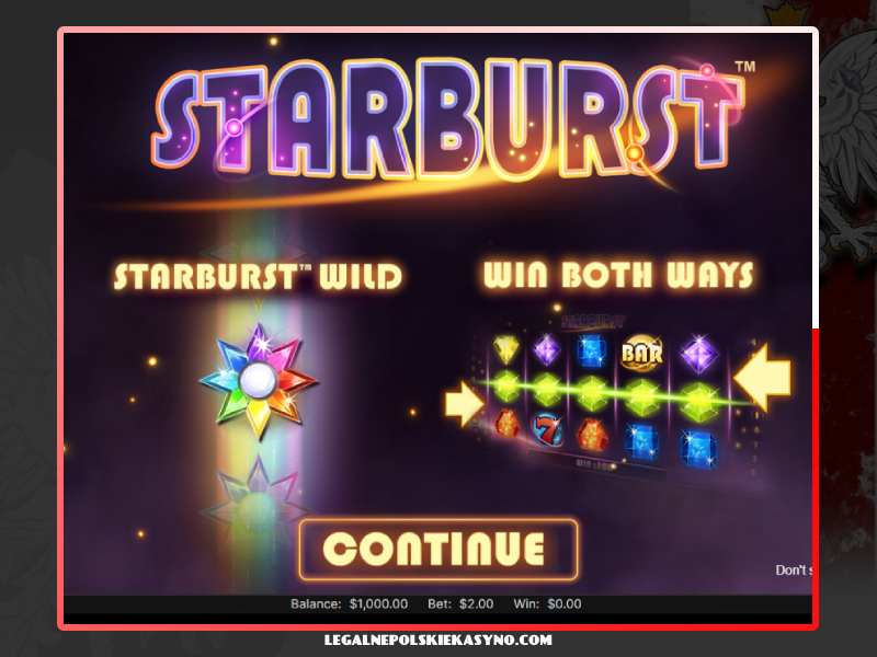 Starburst oyununun xüsusiyyətləri