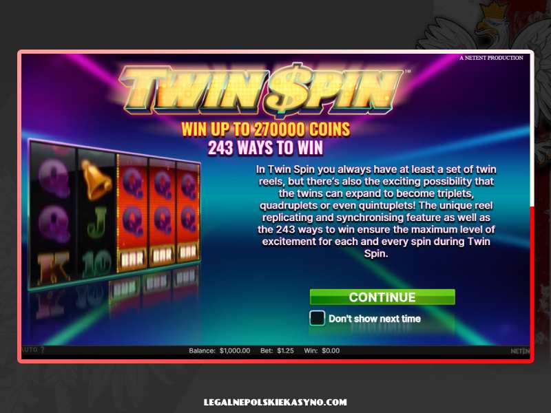 Характеристики гри Twin Spin